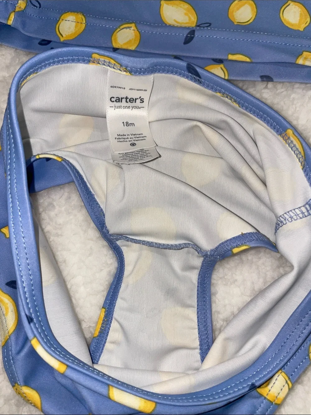 Carter's Lemon Long Sleeve 2 Piece Swim Suit